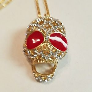 Iridescent Crystal Skull necklace